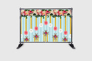 Marigold Flower with Hanging Flower Backdrop Curtain for Decoration Backdrop Cloth for Traditional/Festival