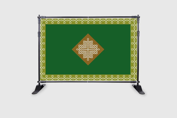 Green Kollam Design Decoration Backdrop Cloth for Pooja Decoration Traditional Background Curtain Cloth for Festival Fabric