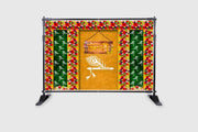 Haldi with Flute Design Backdrop Cloth for All Festivals/House Hold Functions/Haldi Function & Any Traditional Ceremonies :Haldi Design(Washable)