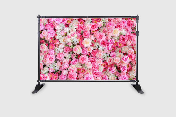 Pink Floral Backdrop Flower Wall Photography Background Decorations for Bridal Shower Wedding Baby Shower Birthday Cake Table Supplies Banner