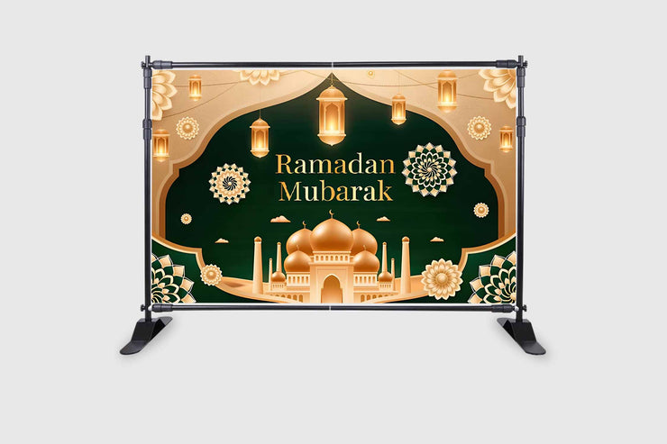 Eid Mubarak Background Eid Mubarak Islamic Photography Background Seasonal Muslim Backdrop for Eid Al-fitr Party Home Decorations Fabric-Polyester