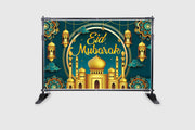 Eid Mubarak Background Eid Mubarak Islamic Photography Background Seasonal Muslim Backdrop for Eid Al-fitr Party Home Decorations Fabric-Polyester
