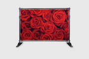 Red Rose Backdrop Flowers Rose Wall Background Valentines Day Wedding Photo Booth Girls Birthday Decoration Bridal Shower Party Banner Video Props