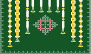 Marigold Flower with Hanging White Flower Backdrop for Pooja Decoration Traditional/Background Curtain Cloth for Pooja/Festival