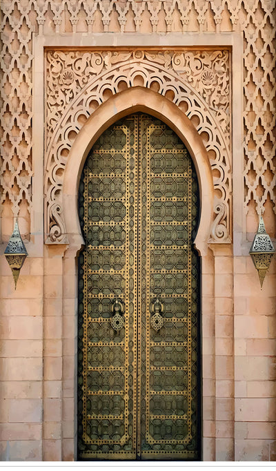 Palace Door Backdrop Middle Eastern Style Architecture Palace Entrance Photography Background Child Birthday Baby Shower Party Supplies Party Photo