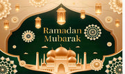 Eid Mubarak Background Eid Mubarak Islamic Photography Background Seasonal Muslim Backdrop for Eid Al-fitr Party Home Decorations Fabric-Polyester