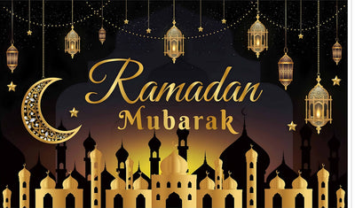 Eid Mubarak Background Eid Mubarak Islamic Photography Background Seasonal Muslim Backdrop for Eid Al-fitr Party Home Decorations Fabric-Polyester