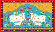 Lotus Cow Pooja Pichwai Backdrop Traditional Pooja Lotus Diwali Festival Photography Background Pooja Wedding Housewarming Diwali Home Decoration