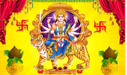 Goddess MAA Durga Sherawali MATA Design Backdrop Cloth for Pooja Decoration Traditional/Background Curtain for Festival