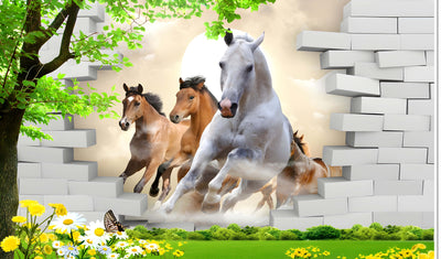 White Horses Photography Backdrops Nature Backdrop Curtain Cloth Birthday Background Seamless Photo Booth Prop Backdrop