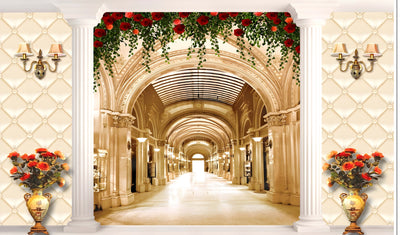 Decorative Flower Background Backdrop Curtain for Decoration Backdrop Cloth for Traditional/Background Curtain Cloth for Pooja/Festival
