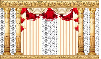 Decorative Background Backdrop Curtain for Decoration Backdrop Cloth for Traditional/Background Curtain Cloth for Pooja/Festival